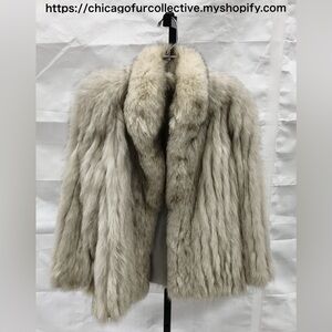 Luxurious Genuine Blue Fox Fur Saga Fur Coat